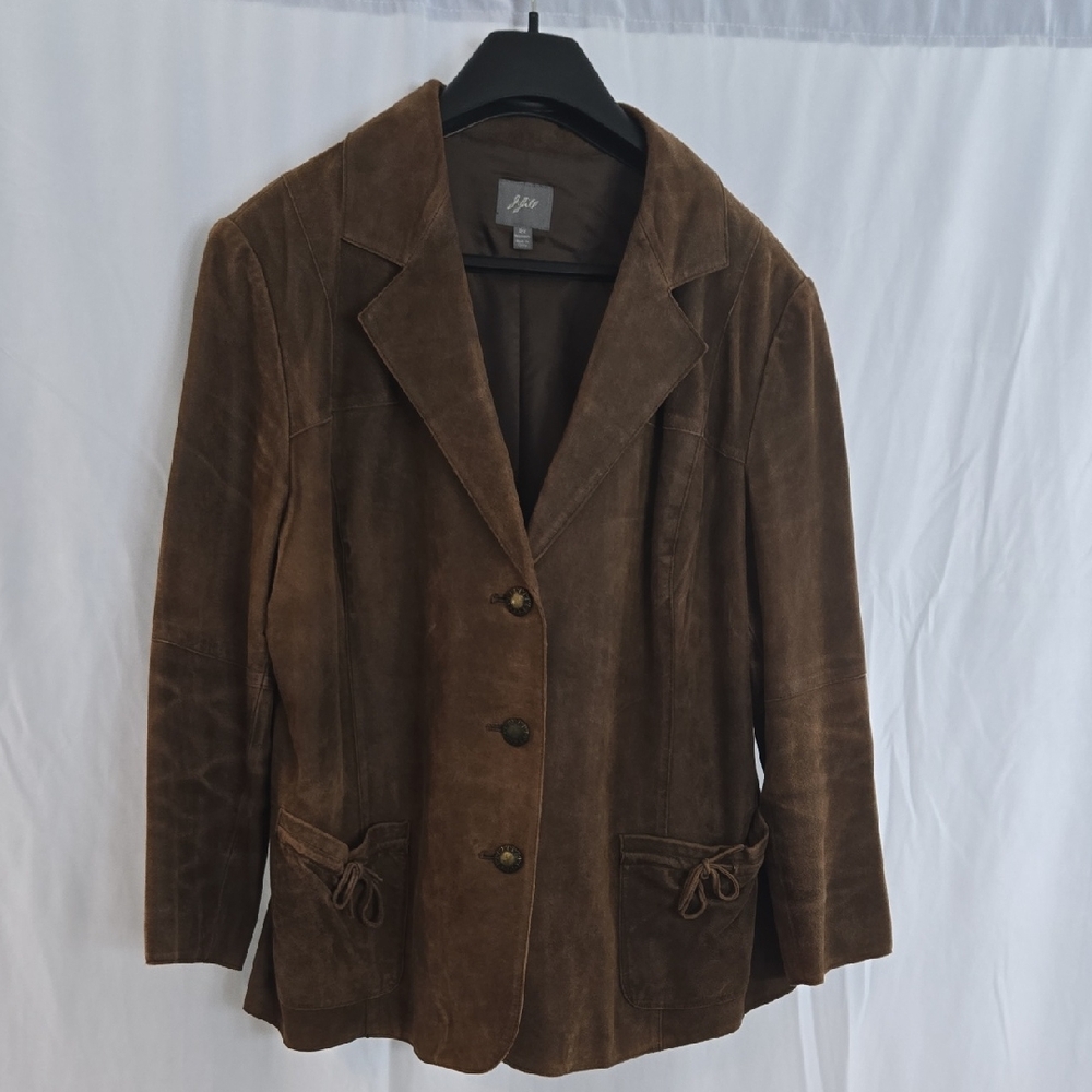 J. Jill Brown Leather Blazer